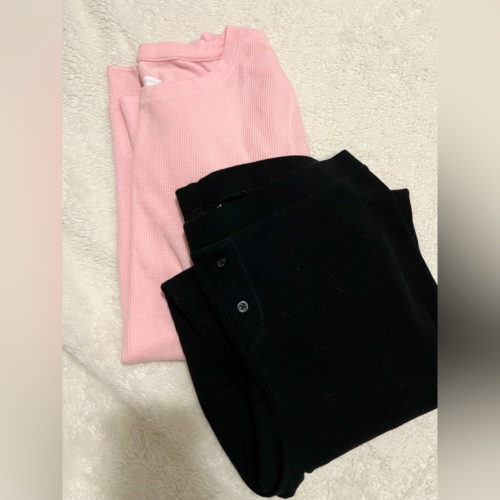 Light pink and black pj set